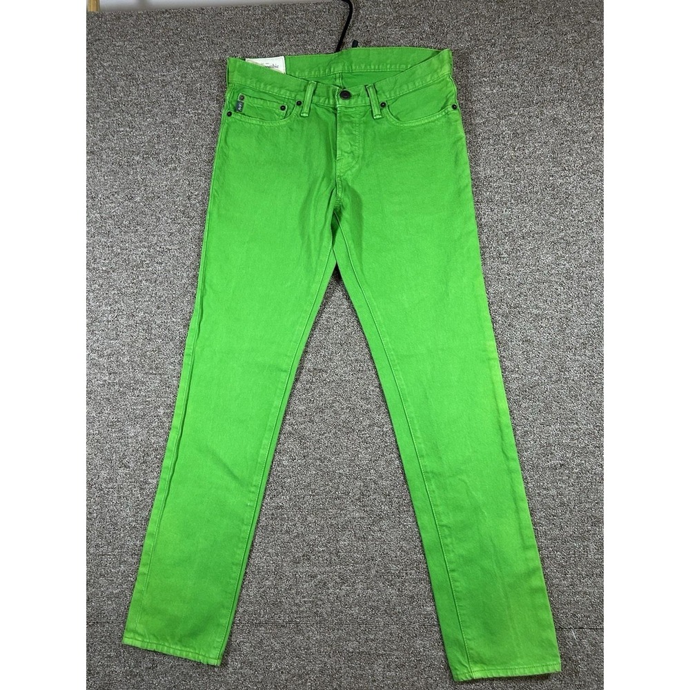 The Abercrombie & Fitch Skinny Jeans Men's Size 30x32 Lime Green Y2K Denim